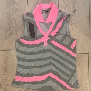 Jamie Sadock Women's Tank Top with Pink and Gray Stripes